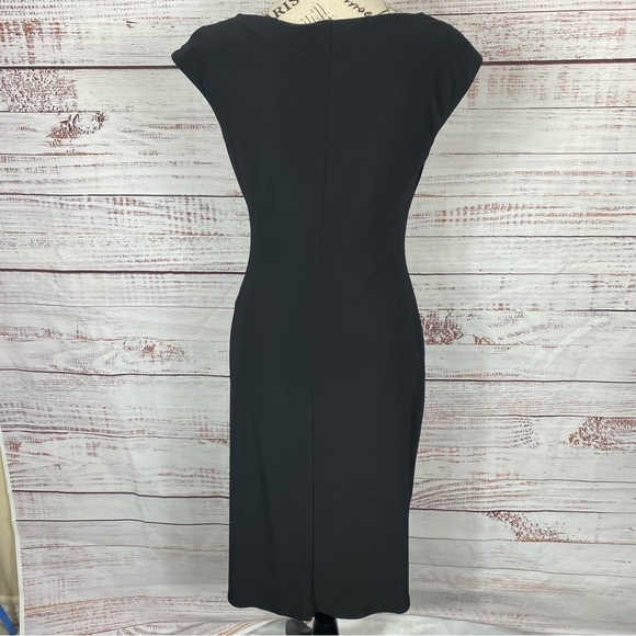 Lauren Ralph Lauren black scoop neck bodycon size 4‎ midi dress - Picture 7 of 10